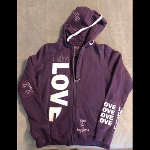Peace Love World zippered hoodie